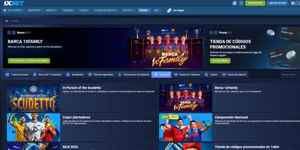 1xBet oferta de bonos
