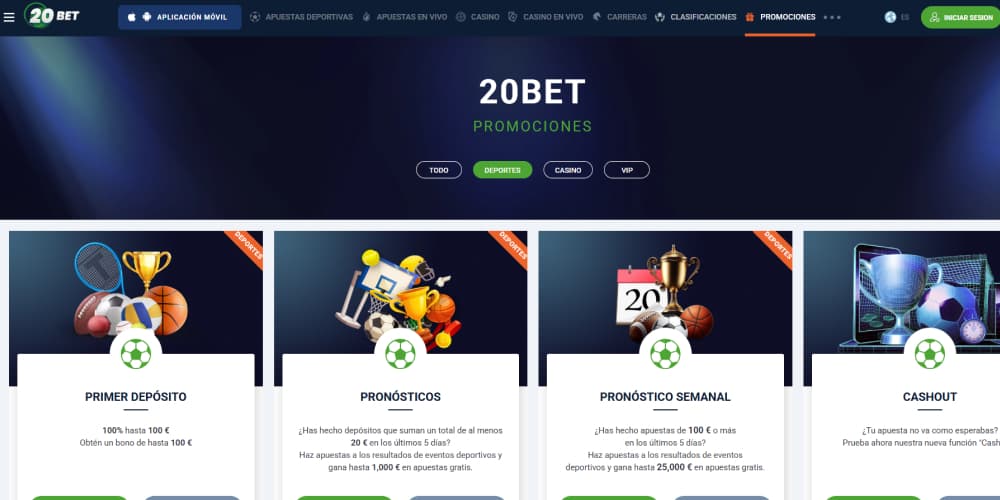 20Bet oferta de bonos