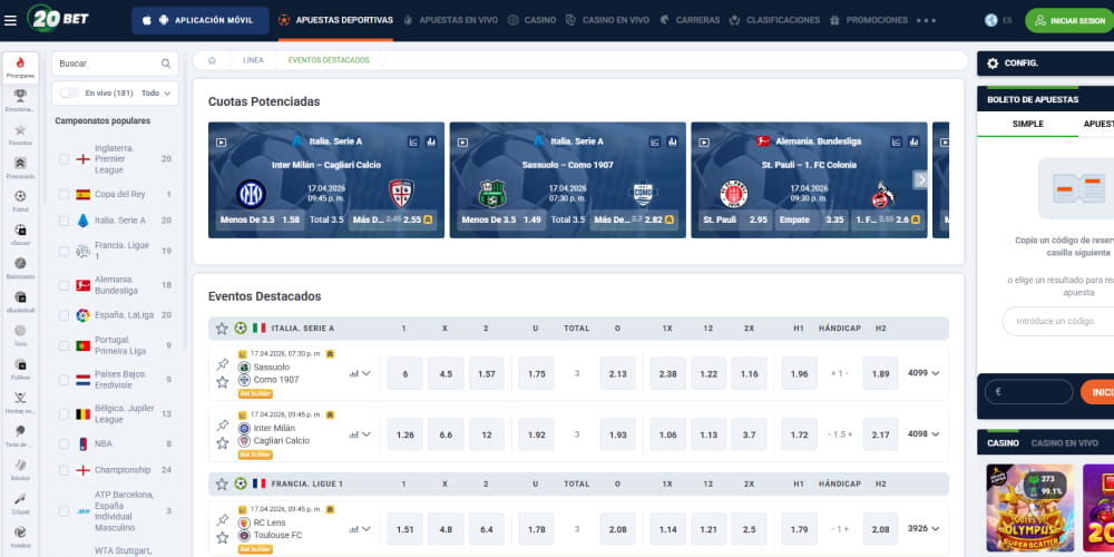 20bet cuotas de apuestas