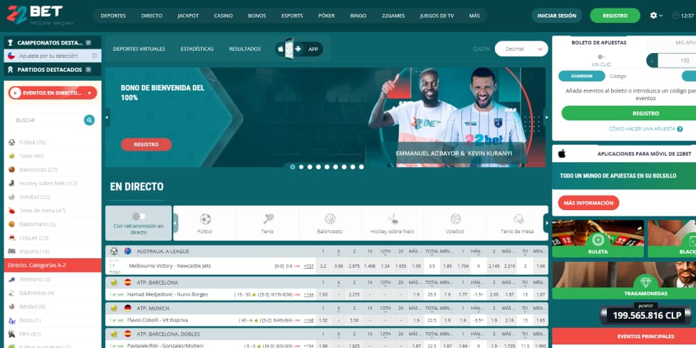 22Bet apuestas de fútbol