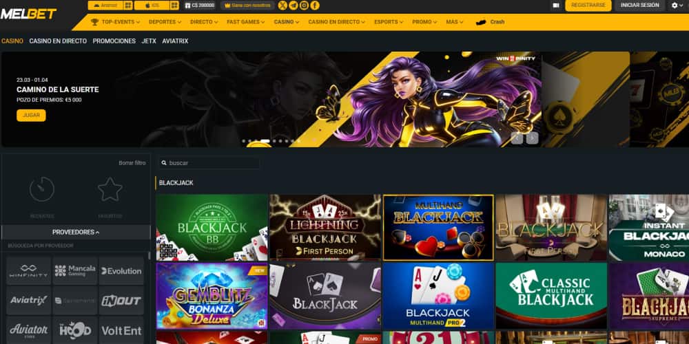 MelBet casino blackjack