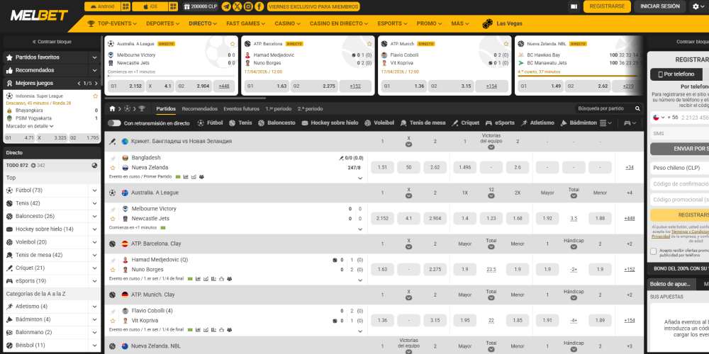 MelBet apuestas en vivo